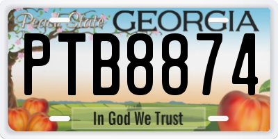 GA license plate PTB8874
