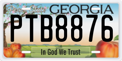 GA license plate PTB8876