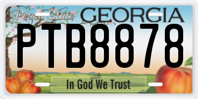 GA license plate PTB8878