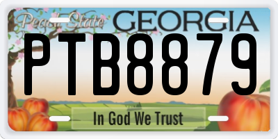 GA license plate PTB8879