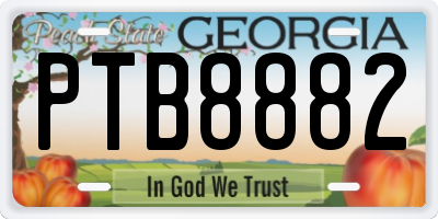 GA license plate PTB8882