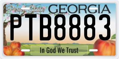 GA license plate PTB8883