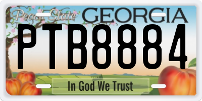 GA license plate PTB8884