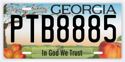 GA license plate PTB8885