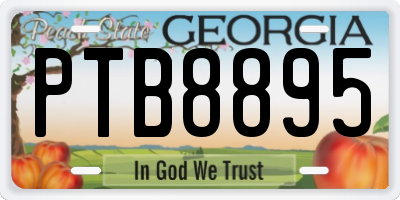 GA license plate PTB8895