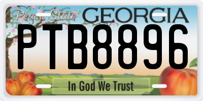 GA license plate PTB8896