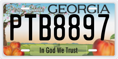 GA license plate PTB8897