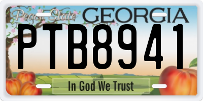 GA license plate PTB8941