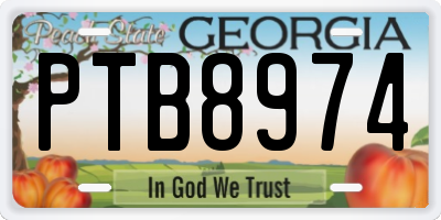GA license plate PTB8974