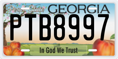 GA license plate PTB8997