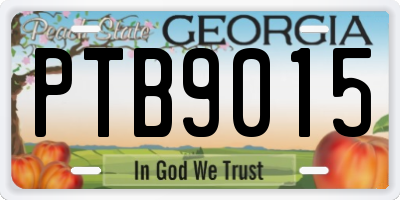 GA license plate PTB9015