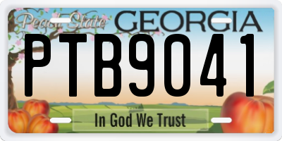 GA license plate PTB9041