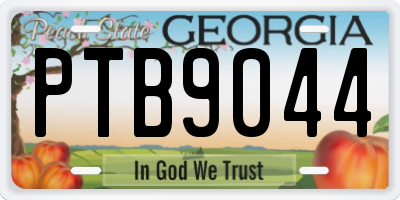 GA license plate PTB9044