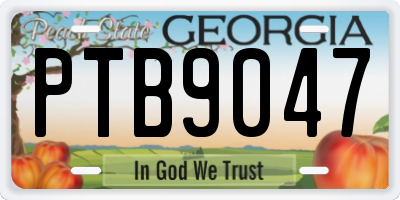 GA license plate PTB9047