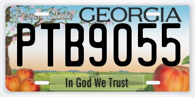 GA license plate PTB9055