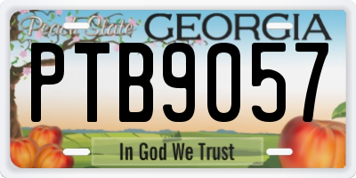 GA license plate PTB9057