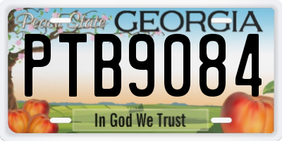 GA license plate PTB9084