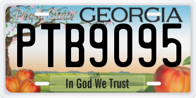 GA license plate PTB9095