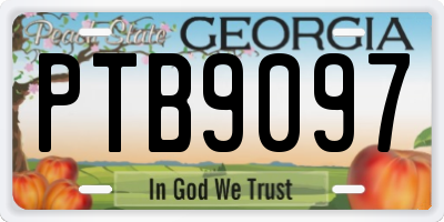 GA license plate PTB9097