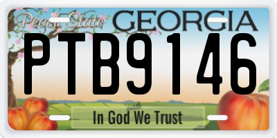 GA license plate PTB9146