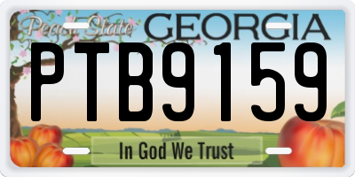 GA license plate PTB9159