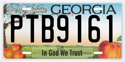 GA license plate PTB9161