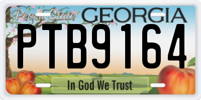 GA license plate PTB9164