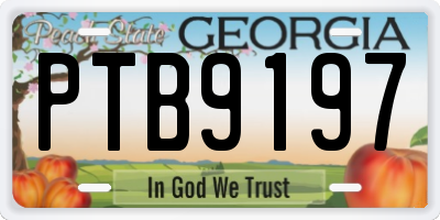 GA license plate PTB9197