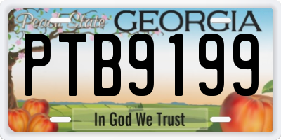 GA license plate PTB9199