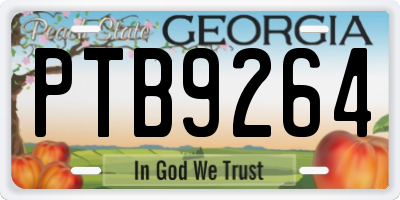 GA license plate PTB9264