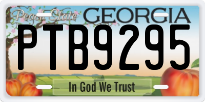 GA license plate PTB9295