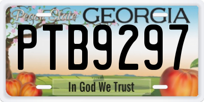 GA license plate PTB9297