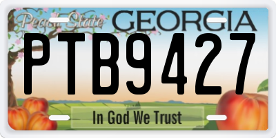 GA license plate PTB9427