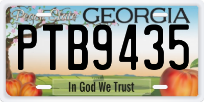 GA license plate PTB9435