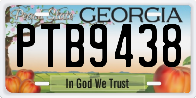 GA license plate PTB9438