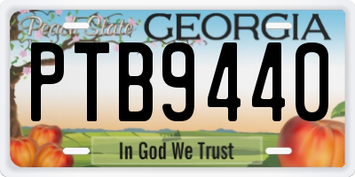 GA license plate PTB9440