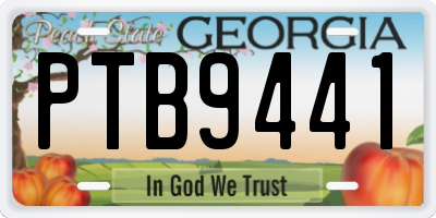GA license plate PTB9441