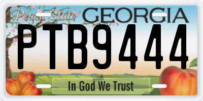 GA license plate PTB9444