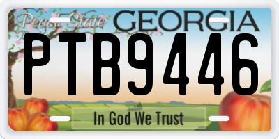 GA license plate PTB9446