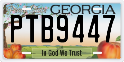 GA license plate PTB9447