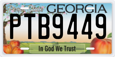 GA license plate PTB9449