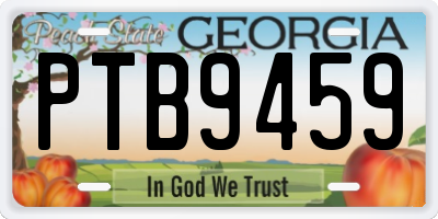 GA license plate PTB9459