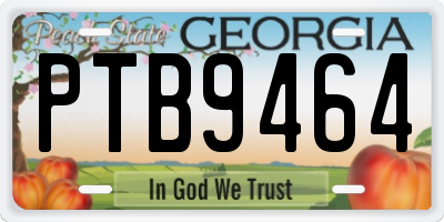 GA license plate PTB9464