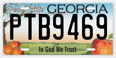 GA license plate PTB9469
