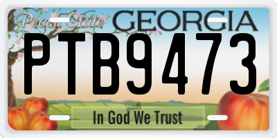 GA license plate PTB9473