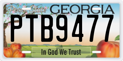 GA license plate PTB9477
