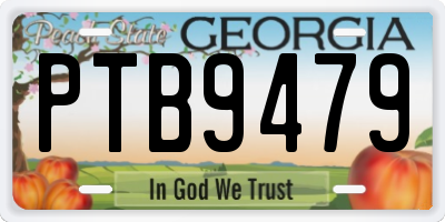 GA license plate PTB9479