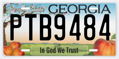GA license plate PTB9484