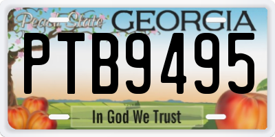 GA license plate PTB9495