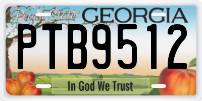 GA license plate PTB9512